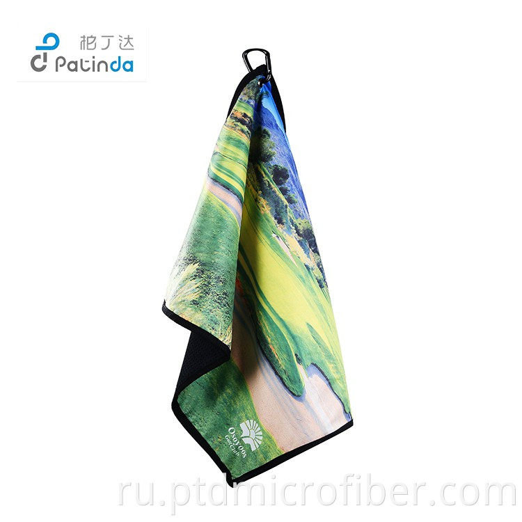 printed microfiber waffle towel